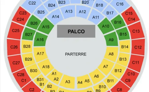 Palazzo dello Sport Roma plan de asientos