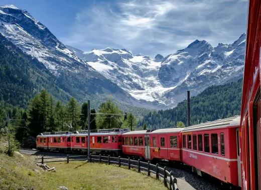 Tren Rojo de Bernina y Alpes Suizos, excursión de un día desde Milán