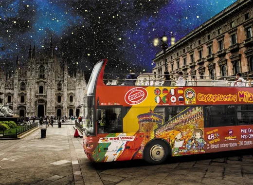 Tour nocturno de Milán en autobús abierto